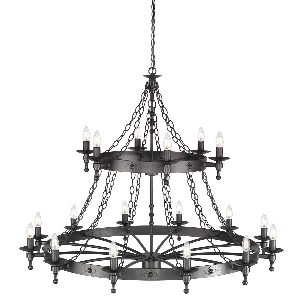 Hängeleuchte, Pendelleuchten & Hängelampen von Elstead Warwick 18 Licht Kronleuchter - Graphit Schwarz WR18-GRAPHITE