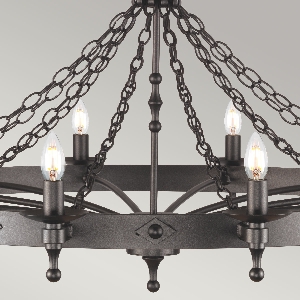 Hängeleuchte, Pendelleuchten & Hängelampen von Elstead Warwick 12 Licht Kronleuchter - Graphit Schwarz WR12-GRAPHITE