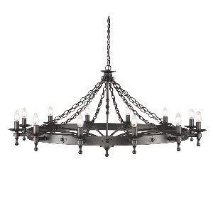 Hängeleuchte, Pendelleuchten & Hängelampen von Elstead Warwick 12 Licht Kronleuchter - Graphit Schwarz WR12-GRAPHITE