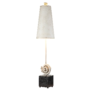 Elstead Tischleuchten, Tischlampen & Schreibtischleuchten von Elstead Swirl 1lt Tischlampe - Knochenweiß und Schwarz mit antikweißem Schirm BLACK-SWIRL-TL