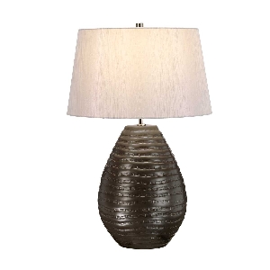 Elstead Tischleuchten, Tischlampen & Schreibtischleuchten von Elstead Brunswick 1 leichte Tischlampe mit silbernem Schirm BRUNSWICK-TL