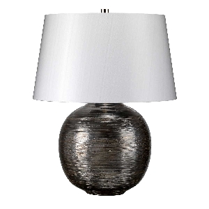 Elstead Tischleuchten, Tischlampen & Schreibtischleuchten von Elstead Caesar 1 Light Tischleuchte - Silber mit silbernem Schirm CAESAR-TL-SIL