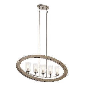 Wandleuchten & Wandlampen von Elstead Grand Bank 5-Licht-Kronleuchter - Antikgrau mit Abrieb KL-GRAND-BANK5