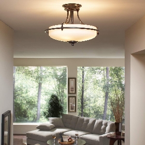 Elstead Griffin 4 Light Semi-Flush - Palladian Bronze QZ-GRIFFIN-SFM-PN