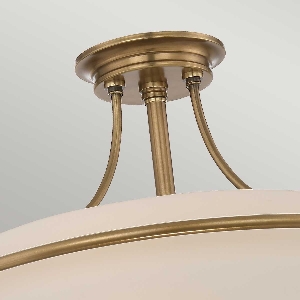 Elstead Griffin 4 Light Semi-Flush - verwittertes Messing QZ-GRIFFIN-SFM-WS
