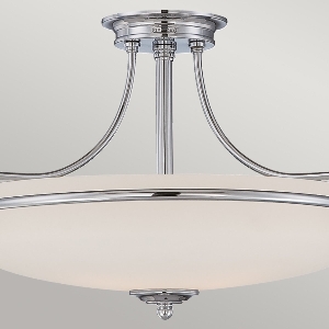 Elstead Griffin 3 Light Semi-Flush - Poliertes Chrom QZ-GRIFFIN-SFS-C