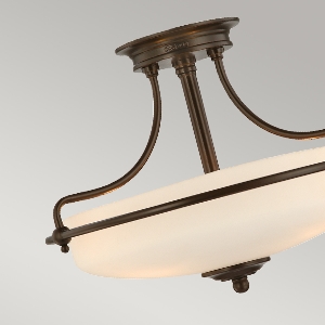 Serie GRIFFIN VON ELSTEAD von Elstead von Elstead Griffin 3 Light Semi-Flush - Palladian Bronze QZ-GRIFFIN-SFS-PN