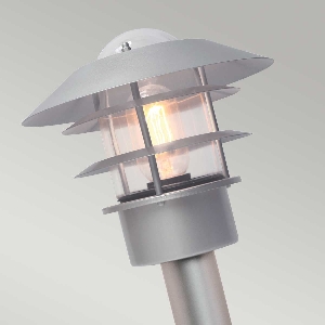 Elstead Helsingor 1 Licht Pollerlaterne - Silber HELSINGOR-BOL-SL