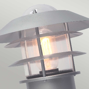 Elstead Helsingor 1 Licht Sockellaterne - Silber HELSINGOR-PED