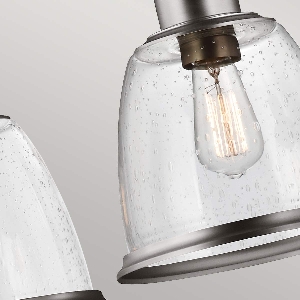 Hängeleuchte, Pendelleuchten & Hängelampen von Elstead Hobson 3 Licht Insel Licht - Satin Nickel FE-HOBSON-3P-SN