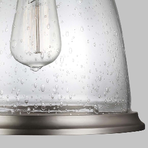 Hängeleuchte, Pendelleuchten & Hängelampen von Elstead Hobson 1 Light Medium Pendelleuchte - Satin Nickel FE-HOBSON-P-M-SN