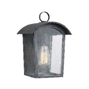 Wandleuchten & Wandlampen für außen von Elstead Hodges 1 Licht kleine Wandlaterne - Esche schwarz FE-HODGES-S