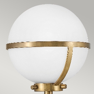 Wandleuchten & Wandlampen von Elstead Hollis 1 leichte Wandleuchte - Heritage Brass, Stahl, Opalglas HK-HOLLIS1-O-HB-BATH