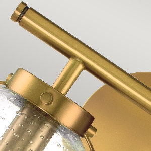 Wandleuchten & Wandlampen von Elstead Hollis 2 Light Wandleuchte - Heritage Brass, Stahl, klares gesätes Glas HK-HOLLIS2-C-HB-BATH