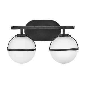 Wandleuchten & Wandlampen von Elstead Hollis 2 Light Wandleuchte - Schwarz HK-HOLLIS2-O-BK-BATH
