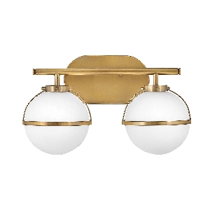 Wandleuchten & Wandlampen von Elstead Hollis 2 Light Wandleuchte - Heritage Brass HK-HOLLIS2-O-HB-BATH
