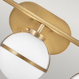 Wandleuchten & Wandlampen von Elstead Hollis 3 Light Wandleuchte - Heritage Brass, Stahl, klares gesätes Glas HK-HOLLIS3-O-HB-BATH