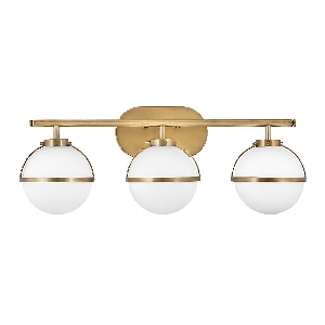 Wandleuchten & Wandlampen von Elstead Hollis 3 Light Wandleuchte - Heritage Brass, Stahl, klares gesätes Glas HK-HOLLIS3-O-HB-BATH