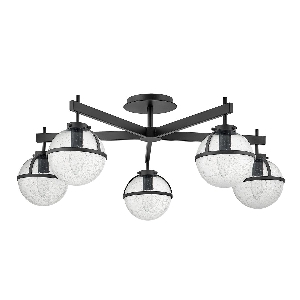Hängeleuchte, Pendelleuchten & Hängelampen von Elstead Hollis 5 Light Semi-Flush - Schwarz HK-HOLLIS-5-C-BK