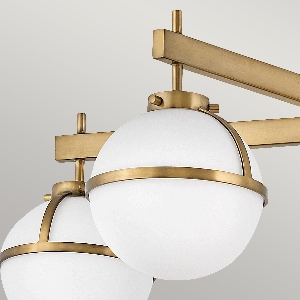 Hängeleuchte, Pendelleuchten & Hängelampen von Elstead Hollis 5 Light Semi-Flush - Heritage Brass, Stahl, Opalglas HK-HOLLIS-5-O-HB