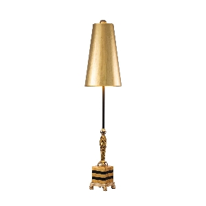 Elstead Noma Luxe Table Lamp - Gold, Schwarz und Blattsilber mit glasiertem Blattgold-Schirm FB-NOMA-LUXE-TL
