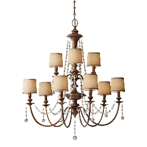 Hängeleuchte, Pendelleuchten & Hängelampen von Elstead Clarissa 9 Kronleuchter - Firenze Gold FE-CLARISSA9