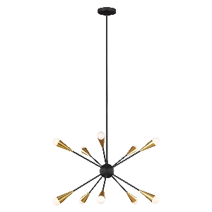 Elstead Jax 10 Licht Kronleuchter - Midnight Black FE-JAX10-MB