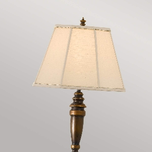Elstead Artikel von Elstead Lincolndale 1 Light Floor Lamp - Astral Bronze with Natural Shade FE-LINCOLNDALE-FL