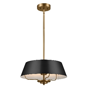 Hängeleuchte, Pendelleuchten & Hängelampen von Elstead Luella 3lt Duo-Mount Pendant - Black & Brass KL-LUELLA-3P-BKB