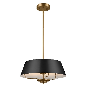 Hängeleuchte, Pendelleuchten & Hängelampen von Elstead Luella 3lt Duo-Mount Pendant - Black & Brass KL-LUELLA-3P-BKB