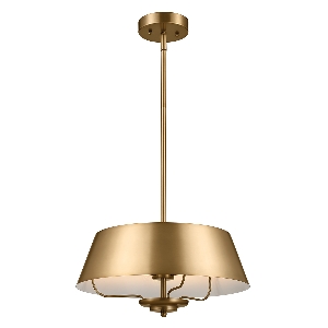 Hängeleuchte, Pendelleuchten & Hängelampen von Elstead Luella 3lt Duo-Mount Pendant - Brushed Natural Brass KL-LUELLA-3P-BNB