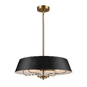 Elstead Hängeleuchte, Pendelleuchten & Hängelampen von Elstead Luella 4lt Duo-Mount Pendant - Black & Brass KL-LUELLA-4P-BKB