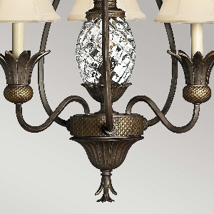 Serie PLANTATION VON ELSTEAD von Elstead von Elstead Plantation 3 Licht Kronleuchter - Perle Bronze HK-PLANT3-PZ