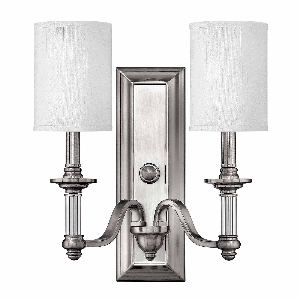 Elstead Sussex 2 Licht Wandleuchte - Gebürstetes Nickel HK-SUSSEX2