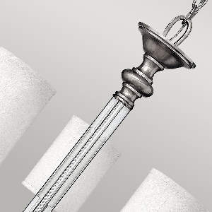 Hängeleuchte, Pendelleuchten & Hängelampen von Elstead Sussex 5 Licht Kronleuchter - Gebürstetes Nickel HK-SUSSEX5