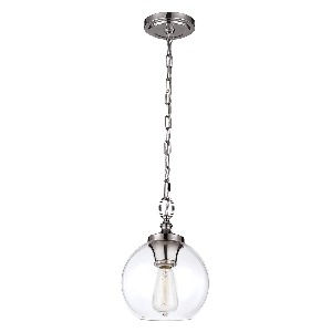 Elstead Tabby 1 leichte Mini-Hängeleuchte - Nickel poliert FE-TABBY-P-S