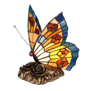 Elstead Tiffany Animal Lamps Orange Schmetterling Lampe - Architektonische Bronze QZ-OBUTTERFLY-TL