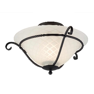 Elstead Torchiere 1 Licht bündig - Schwarz/ Opal geätztes Glas TCH-F-BLACK