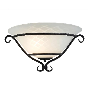 Elstead Torchiere 1 leichte Wandleuchte - Schwarz mit geätztem Opalglas TCH-WU-BLACK
