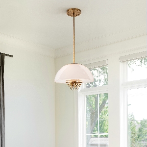 Elstead Hängeleuchte, Pendelleuchten & Hängelampen von Elstead Staring 3 lt Pendelleuchte - Distressed Gold STARING-3P-DG-OPAL