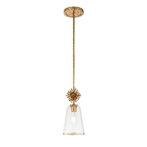 Elstead Hängeleuchte, Pendelleuchten & Hängelampen von Elstead Staring 1 lt Anhänger - Distressed Gold STARING-MP-DG-CLEAR