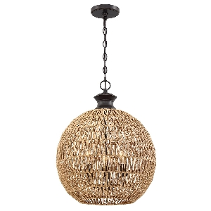 Hängeleuchte, Pendelleuchten & Hängelampen von Elstead Quoizel Casablanca 3 lt Pendelleuchte - Palladian Bronze QZ-CASABLANCA-3P-PBZ