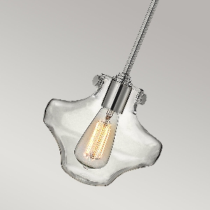 Serie CONGRESS VON ELSTEAD von Elstead von Elstead Congress 1 leichte Pendelleuchte aus klarem, abgestuftem Glas - Chrom HK-CONGRESS-P-B-CM