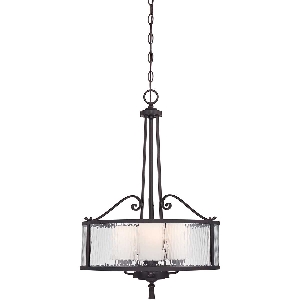 Sonderangebote - Sale bei Hängeleuchten & Hängelampen von Elstead Adonis 3 Leuchtende Pendelleuchte - Kirsche dunkel QZ-ADONIS-P