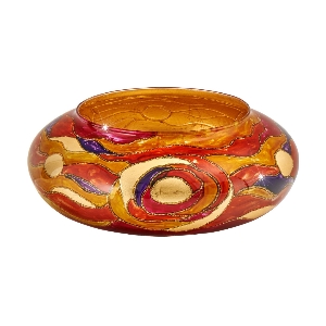 KOLARZ-Austrolux Leuchten Artikel von KOLARZ-Austrolux Leuchten Schale flach Aqua rot/violett, Dm 25, Höhe 12 Handbemalt 8000.90085.001/AQ4