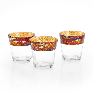 KOLARZ-Austrolux Leuchten Artikel von KOLARZ-Austrolux Leuchten Teelichtset, 3 teilig Aqua rot Handbemalt 8000.90084.003/AQ4