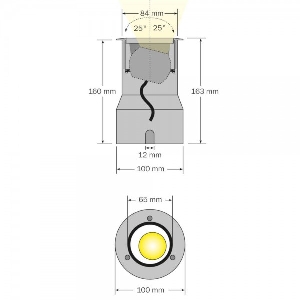Bodeneinbaustrahler von dot-spot brilliance 20 W LED Einbaustrahler, 20 W, mit Wabenblendschutz 30121.827.10.33
