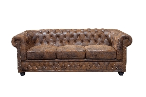 Sofa CHESTERFIELD 3-Sitzer antik braun von Casa Élite