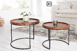 Serie MAKASSAR VON CASA ELITE von Casa Élite von Casa Élite Beistelltisch MAKASSAR 2er Set 36743