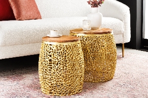 Serie LEAF VON CASA ELITE von Casa Élite von Casa Élite Couchtisch LEAF 2er Set  43225